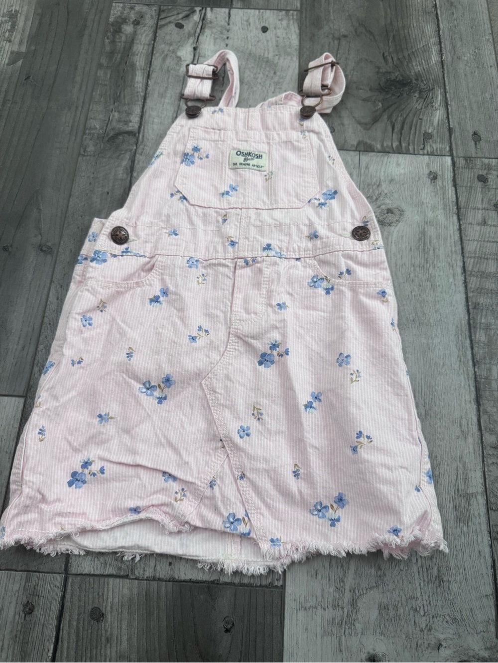 OshKosh B'gosh Pink Floral Girls' Overall Dress 4T